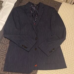 Murano Men's  Navy and Gray Suit Jacket/Blazer Slim Fit Size Large